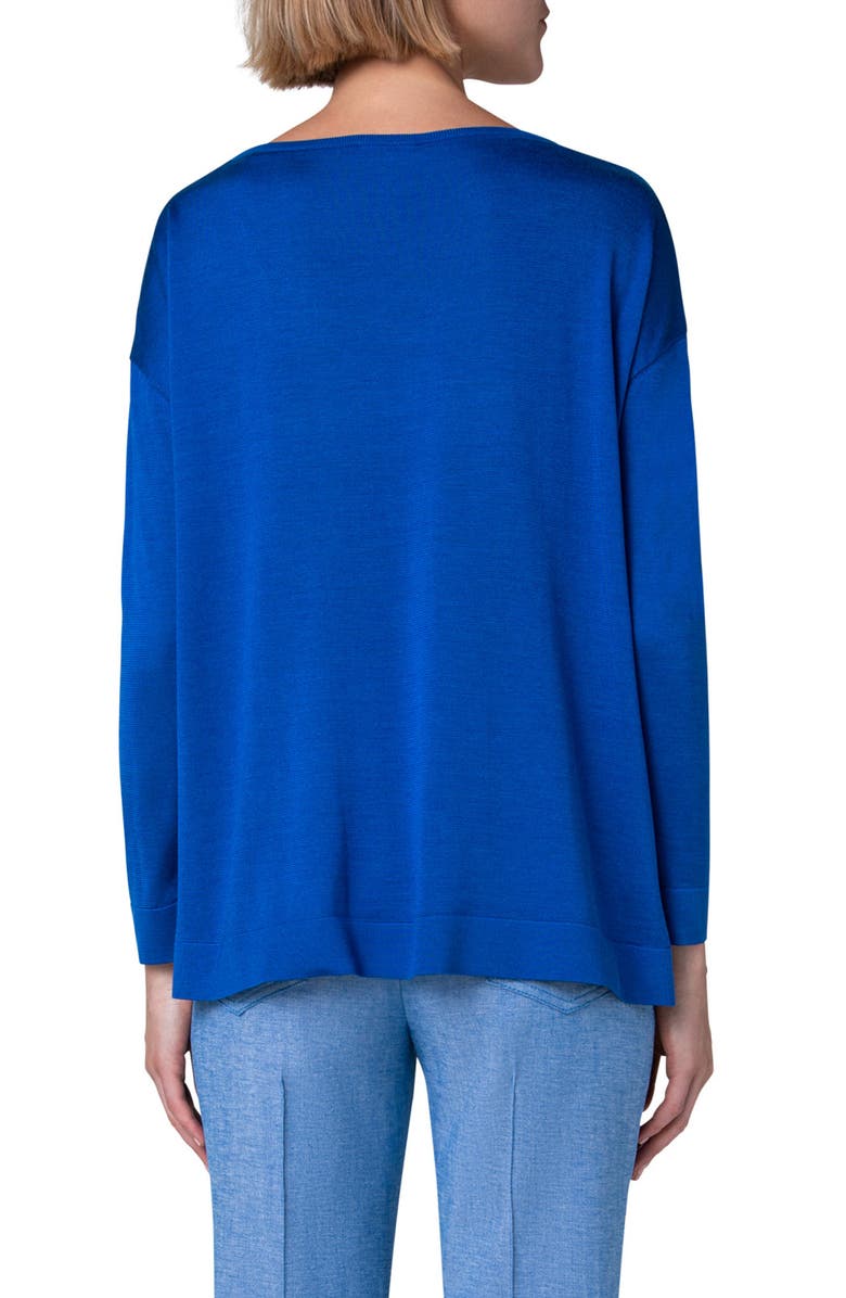 Akris Flowers at Home Silk Sweater, Alternate, color, 