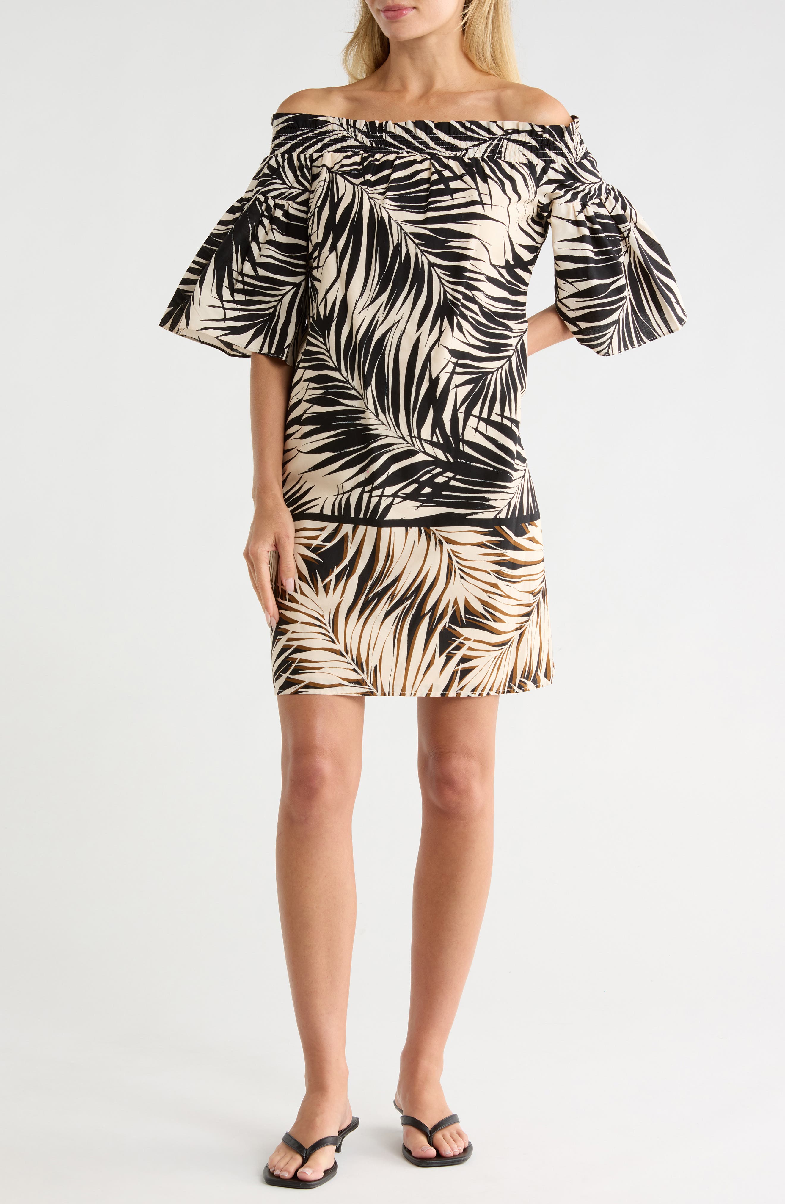 Vince Camuto Smocked Off the Shoulder Minidress