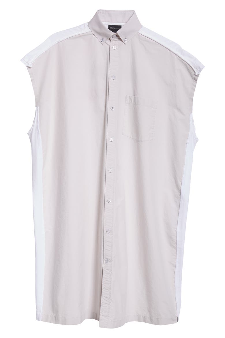 Logo Hybrid Sleeveless Shirtdress, Alternate, color, DIRTY WHITE