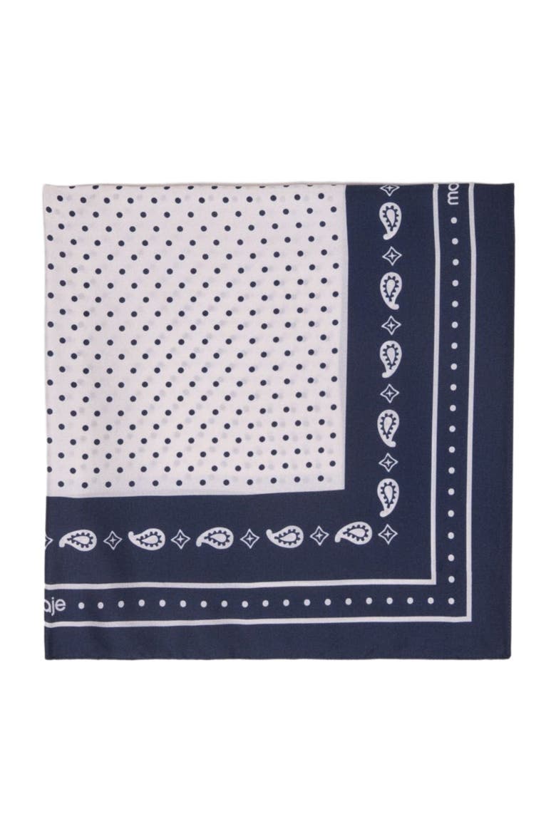 60x60 silk print bandana, Main, color, Navy dot bandana print