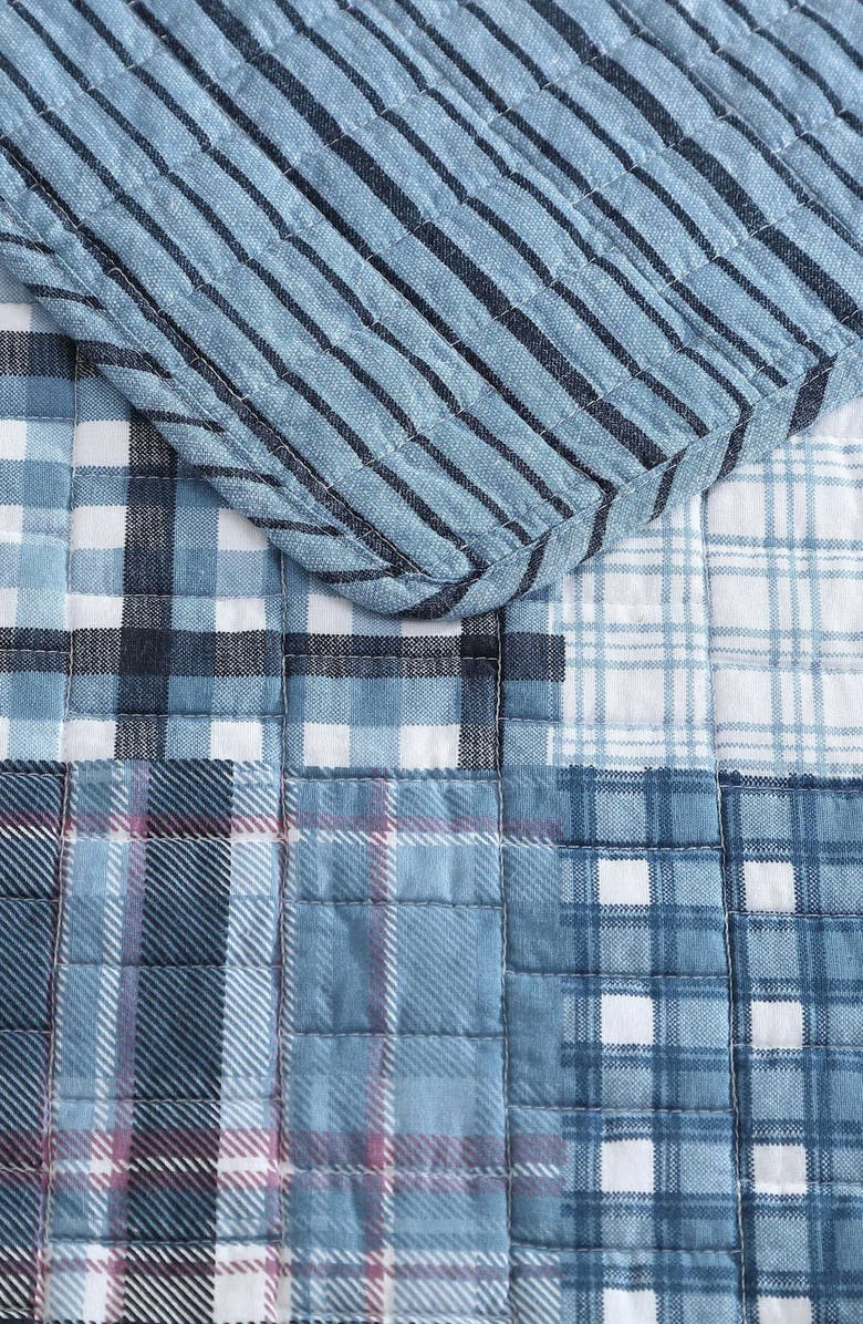 Eddie Bauer Hawthorne Cotton Quilt 3-Piece Set, Alternate, color, Spring White/ Blue/ Purple