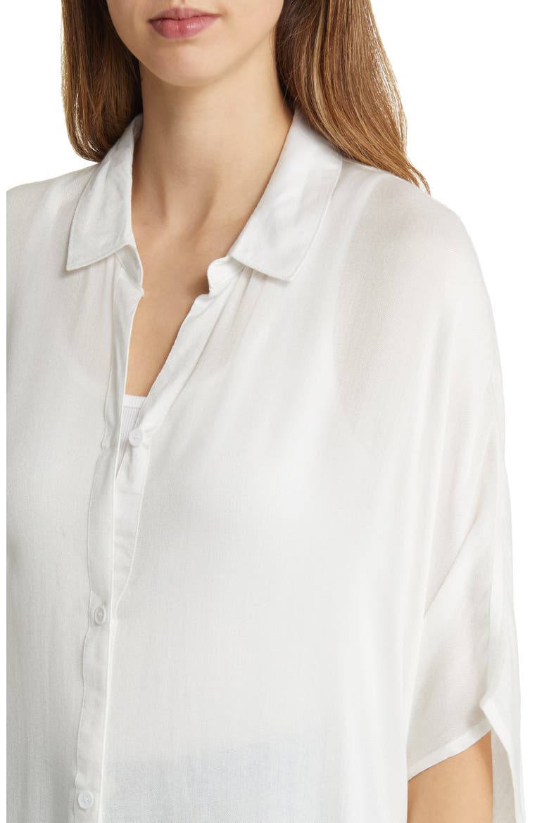 Wide Sleeve Button-Up Tunic, Alternate, color, WHITE