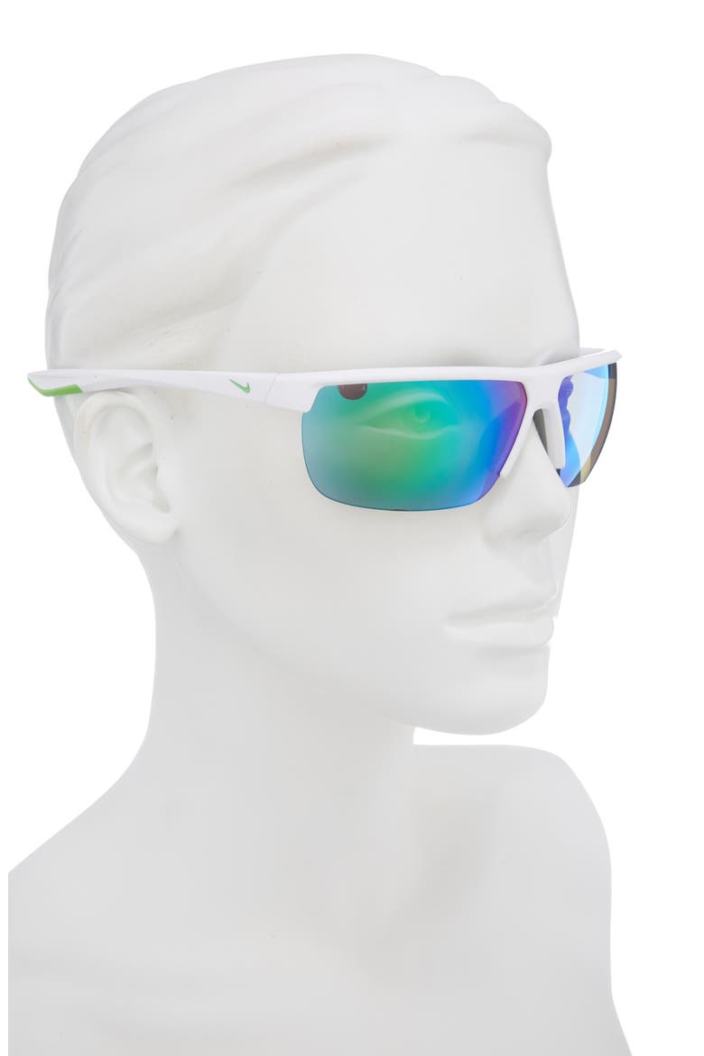 71mm Nike Tempest Performance Sunglasses, Alternate, color, MATTE WHITE/GREY/GREEN