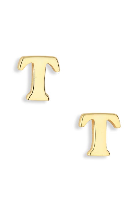 Block Letter Initial Stud Earrings