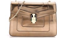Pre-Owned Bvlgari Serpenti Forever Square Shoulder Bag Metallic Leather Small