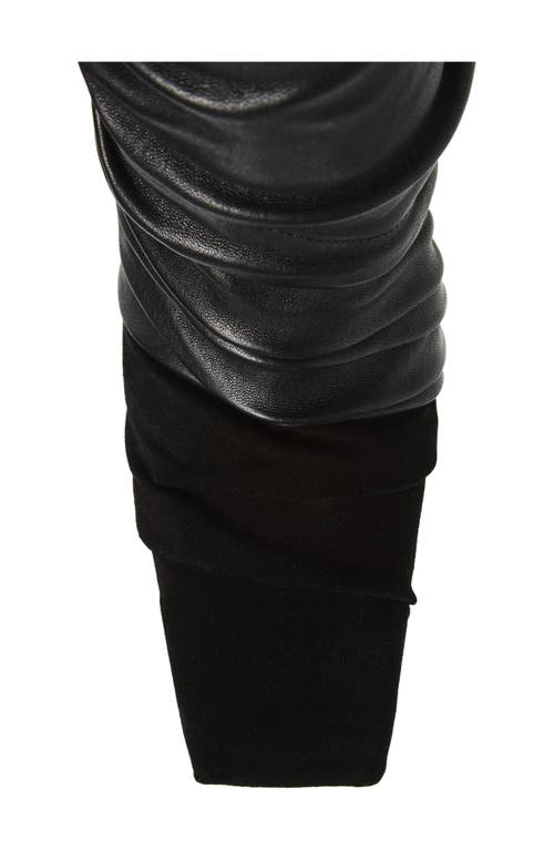 Rick Owens Cantilever Mixed Media Boot In Black