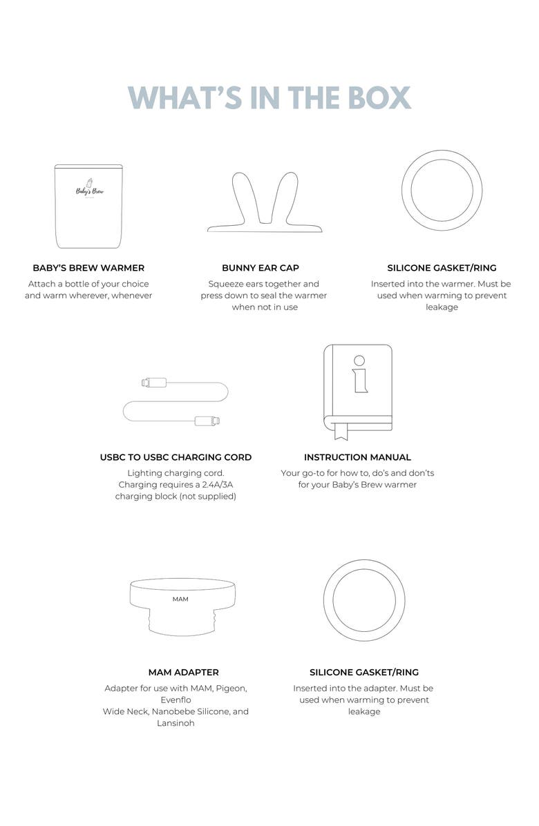 Baby's Brew 3.0 Portable Bottle Warmer Pro with MAM Adapter, Alternate, color, White