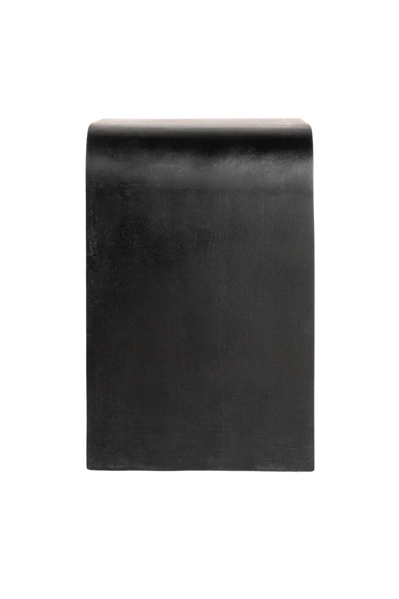 Modern Waterfall Edge End Table with Shelf, Alternate, color, Black