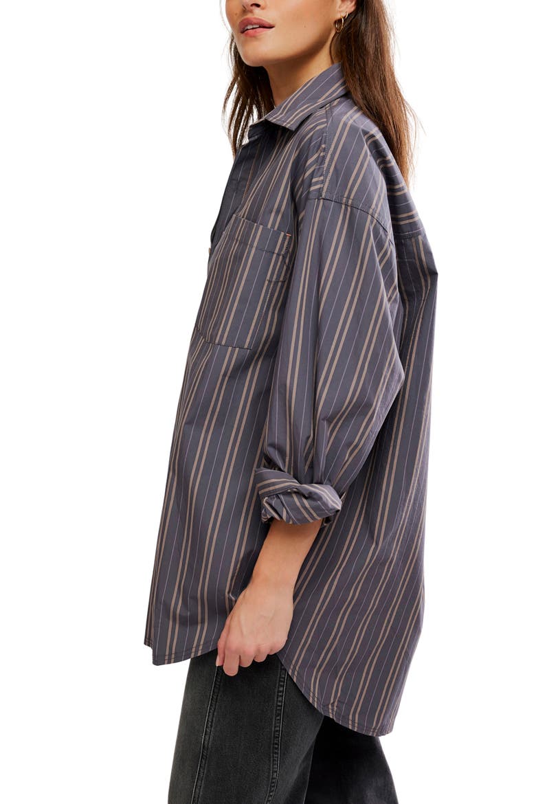 Freddie Striped Cotton Shirt, Alternate, color, GREY COMBO