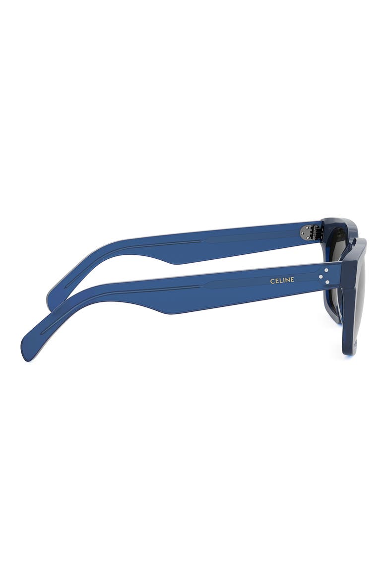 Bold 3 Dots 54mm Geometric Sunglasses, Alternate, color, BLUE / SMOKE
