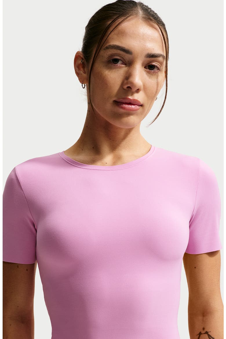 Zenvy Dri-FIT Short-Sleeve Top, Alternate, color, LIGHT MAGENTA/ WHITE