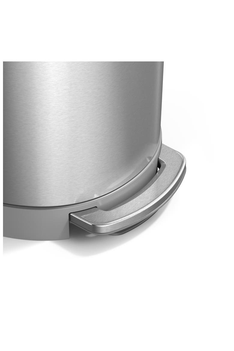 45L semi-round step can with liner pocket, brushed stainless steel, Alternate, color, Brushed