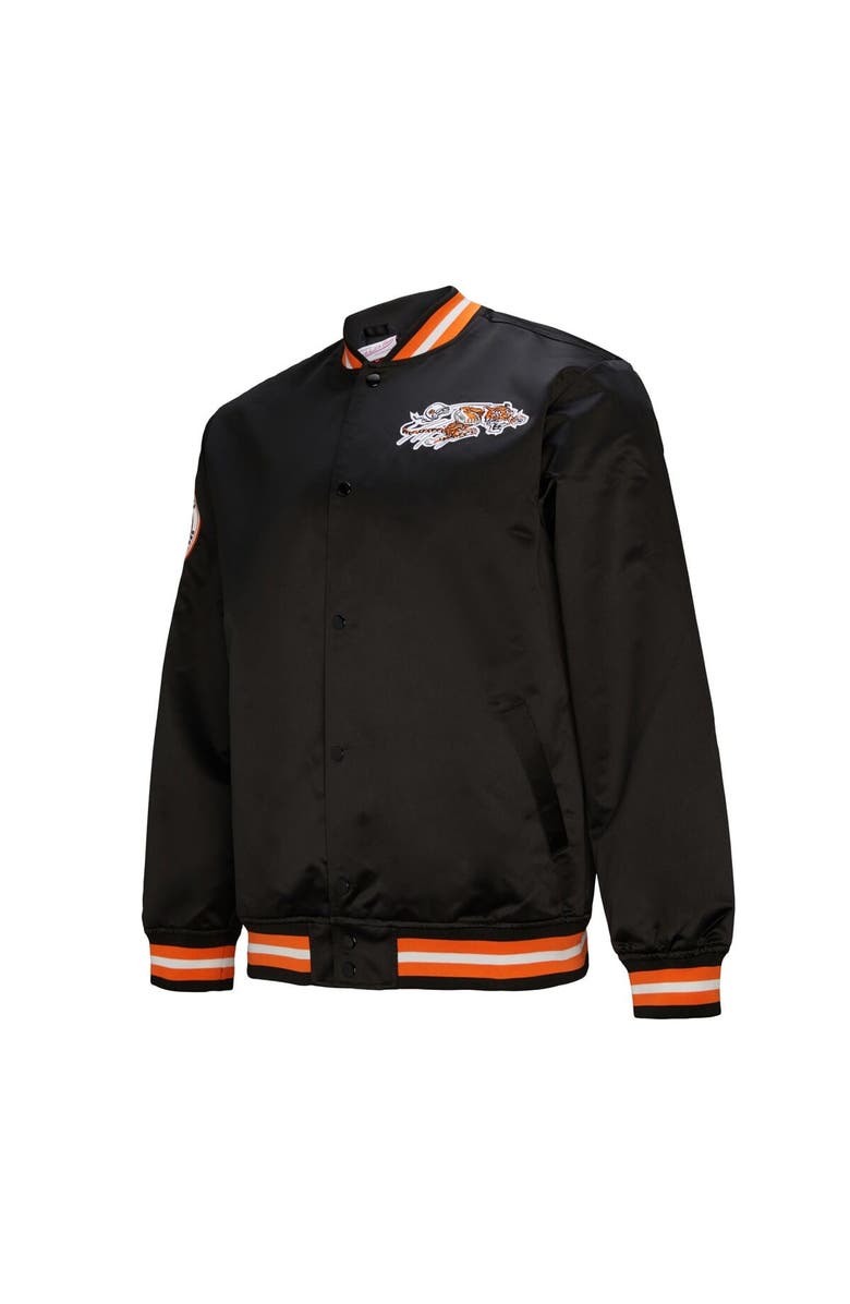 Mitchell & Ness Men's Mitchell & Ness Black Cincinnati Bengals Double Down Satin Full-Snap Jacket, Alternate, color, Black