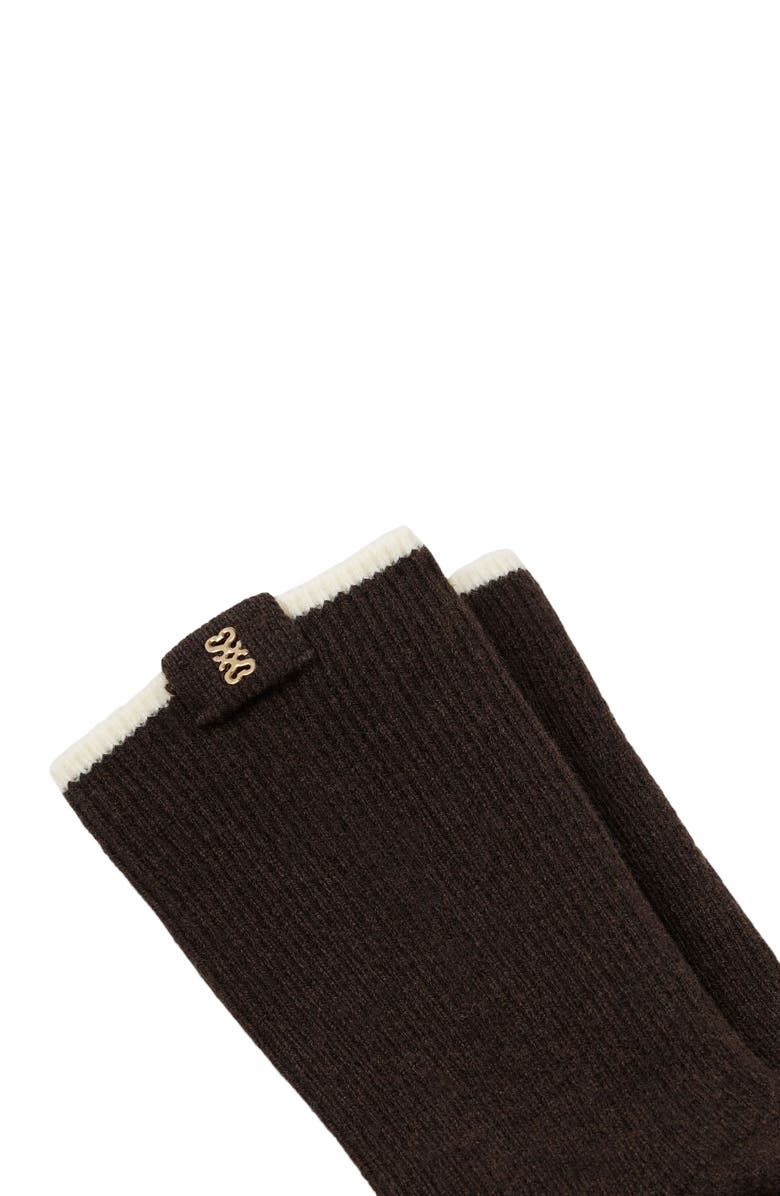 SANDRO Two-tone knee-high socks, Alternate, color, Brown