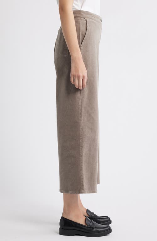Eileen Fisher Wide Leg Crop Corduroy Pants In Gray