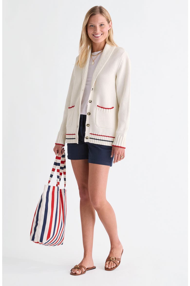 Intarsia Shawl Cardigan, Alternate, color, WHITE CAP