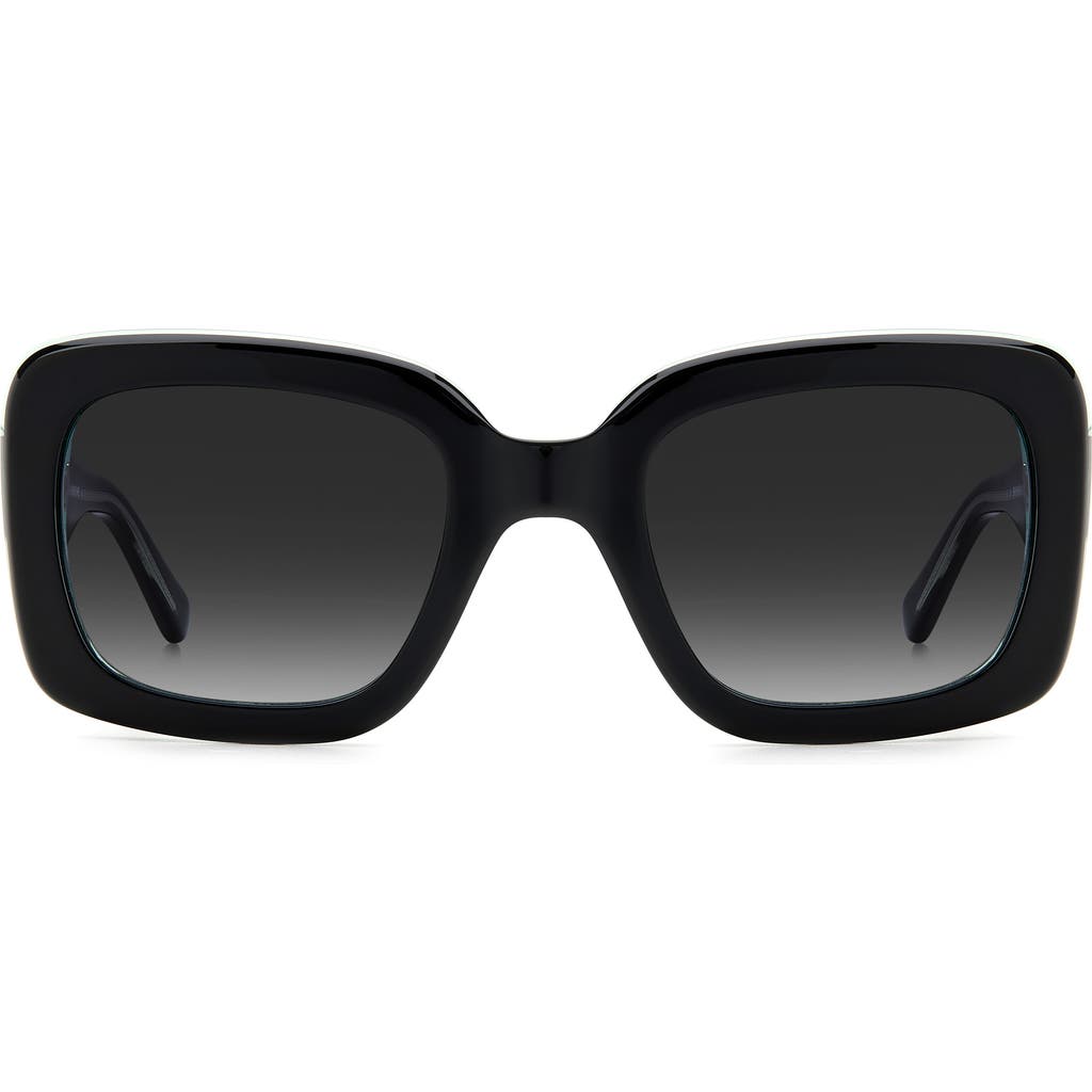 Kate Spade Bellamys 52mm Gradient Rectangular Sunglasses In Black