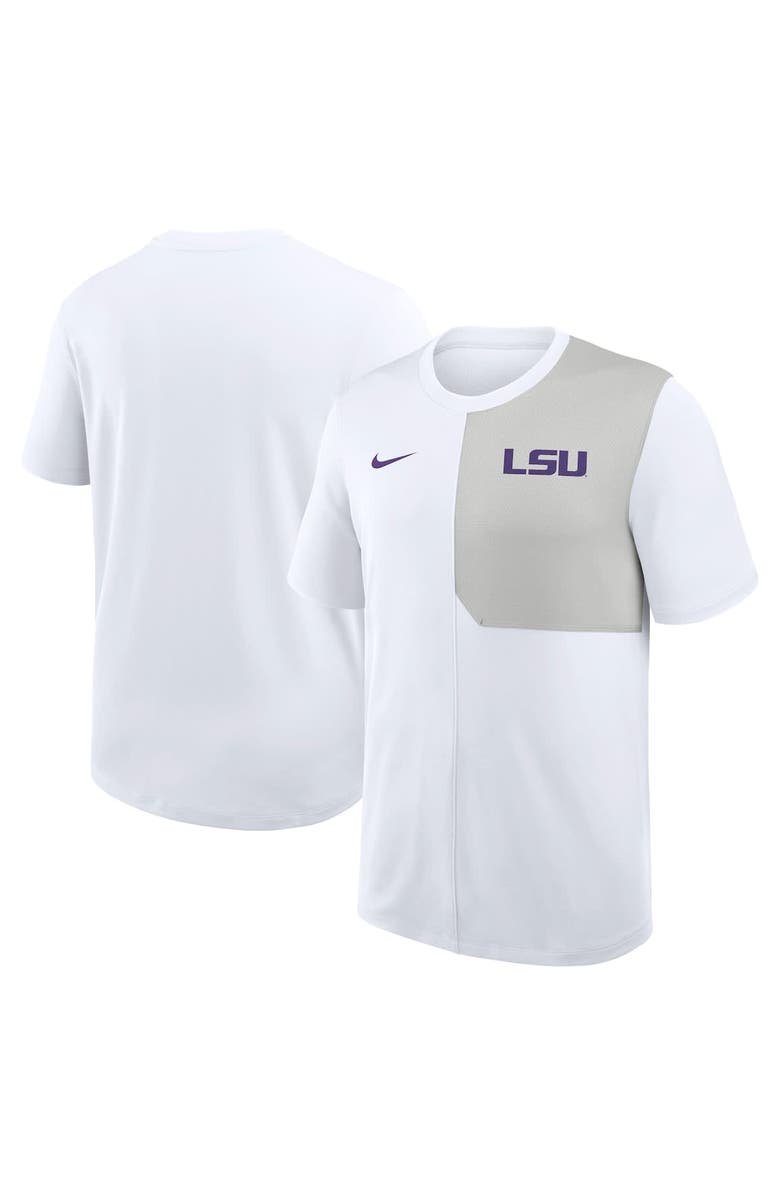 Nike Men's Nike White LSU Tigers 2025 Sideline UV Performance Coach T-Shirt, Alternate, color, White