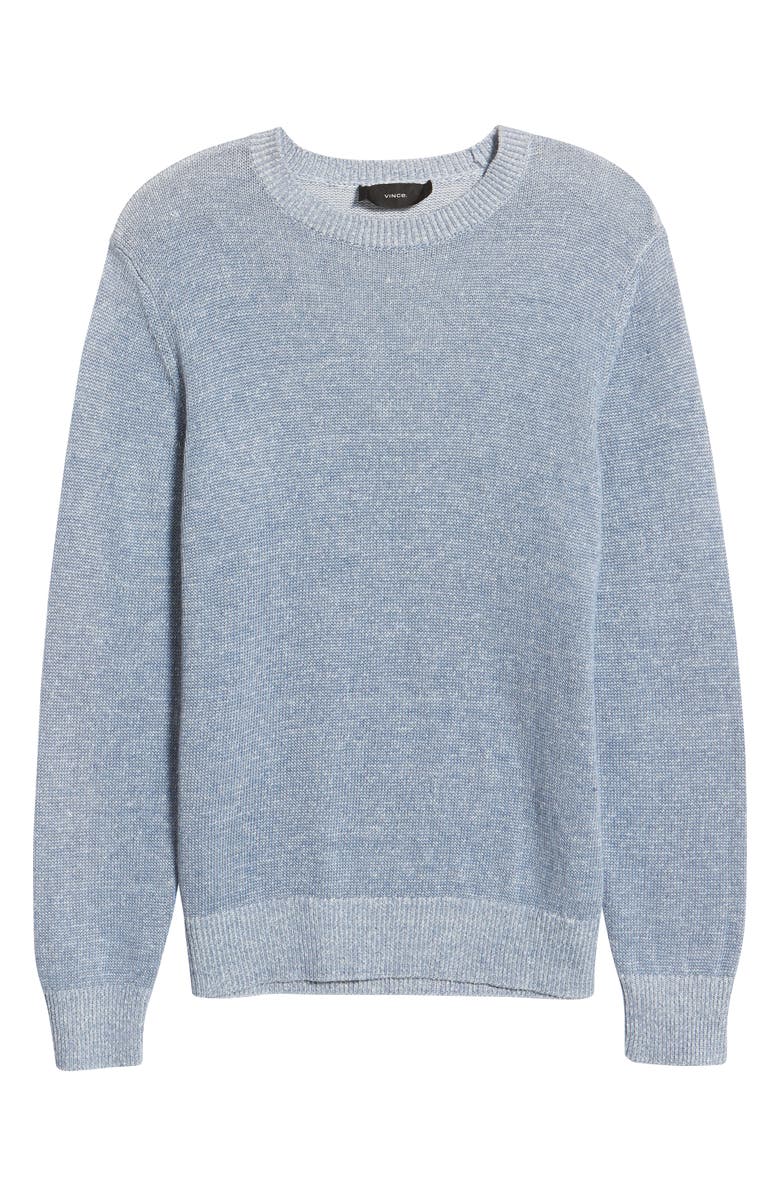 Vince Mélange Linen & Cotton Crewneck Sweater, Alternate, color, 