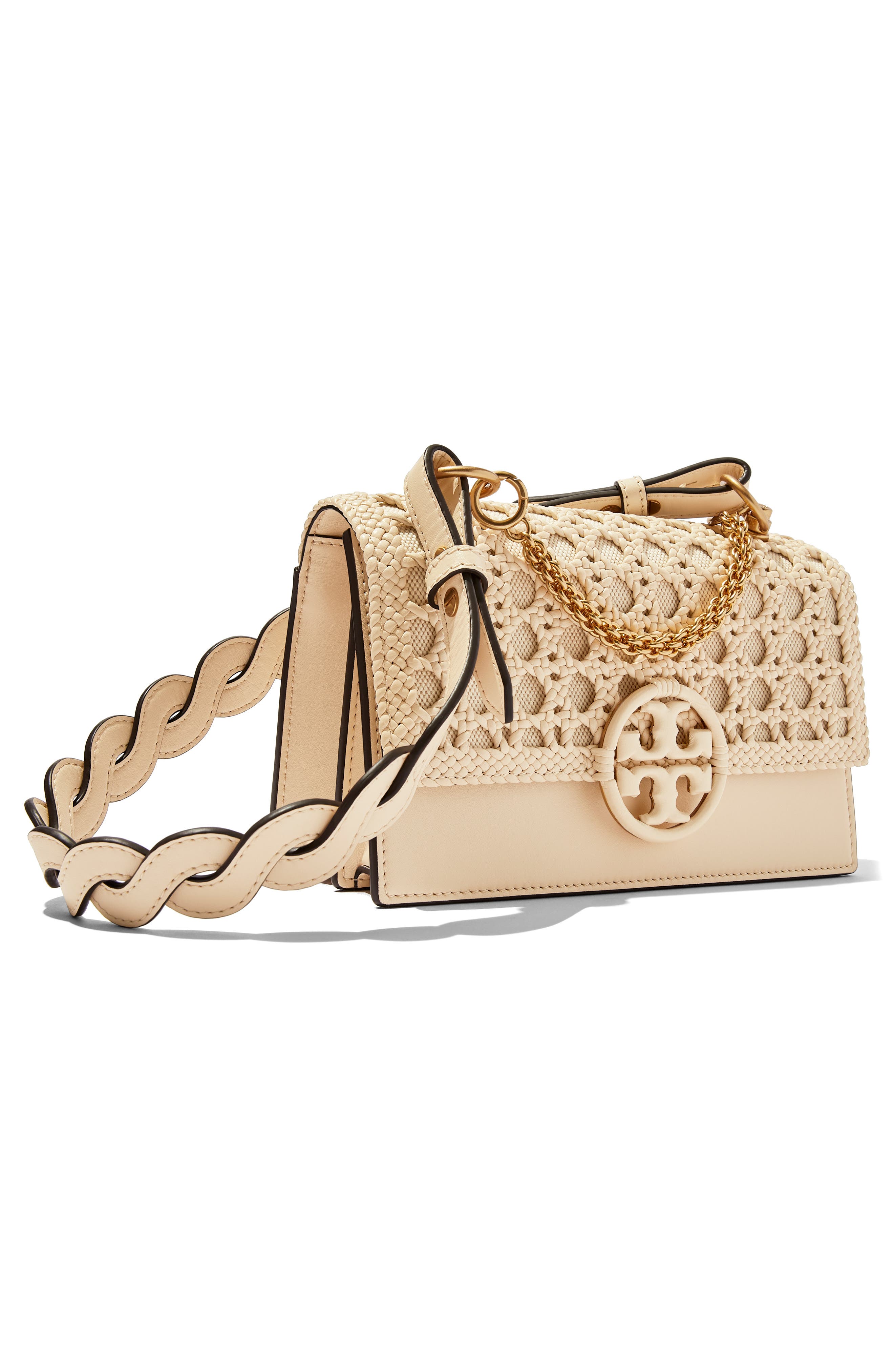 Tory Burch Miller Basketweave Leather Shoulder Bag, Alternate, color, 