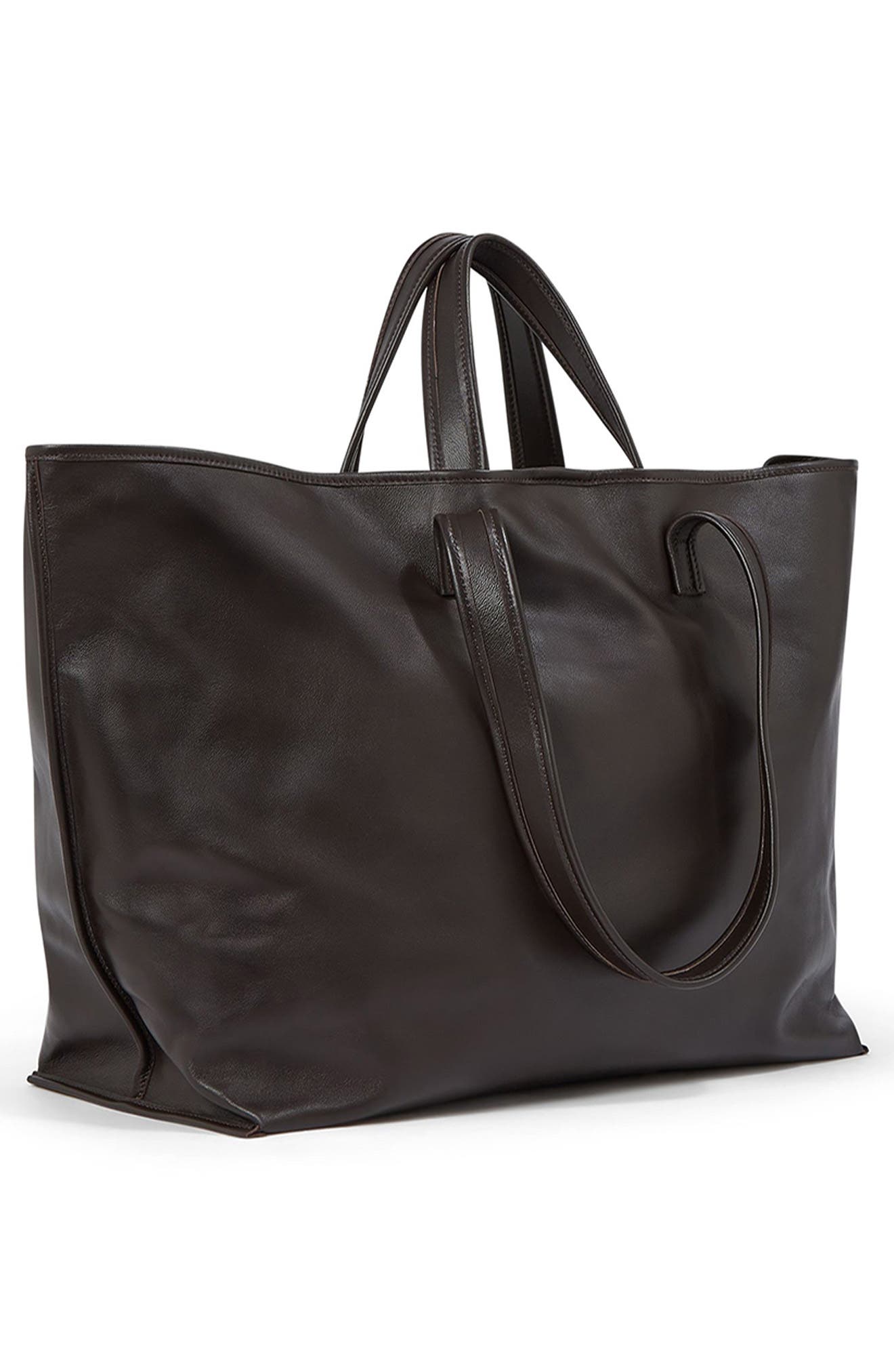 KASSL Leather Tote, Alternate, color, Dark Brown