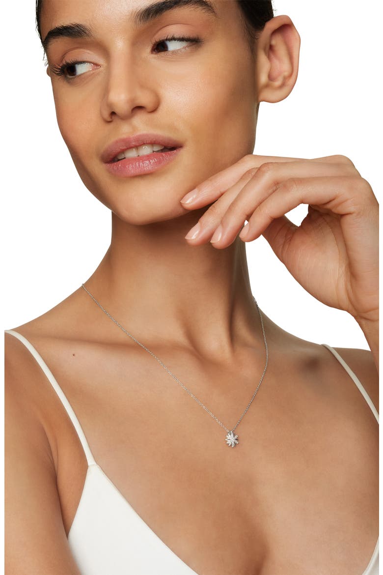 Petite Starburst Pendant Necklace with Diamonds, Alternate, color, DIAMOND/ SILVER