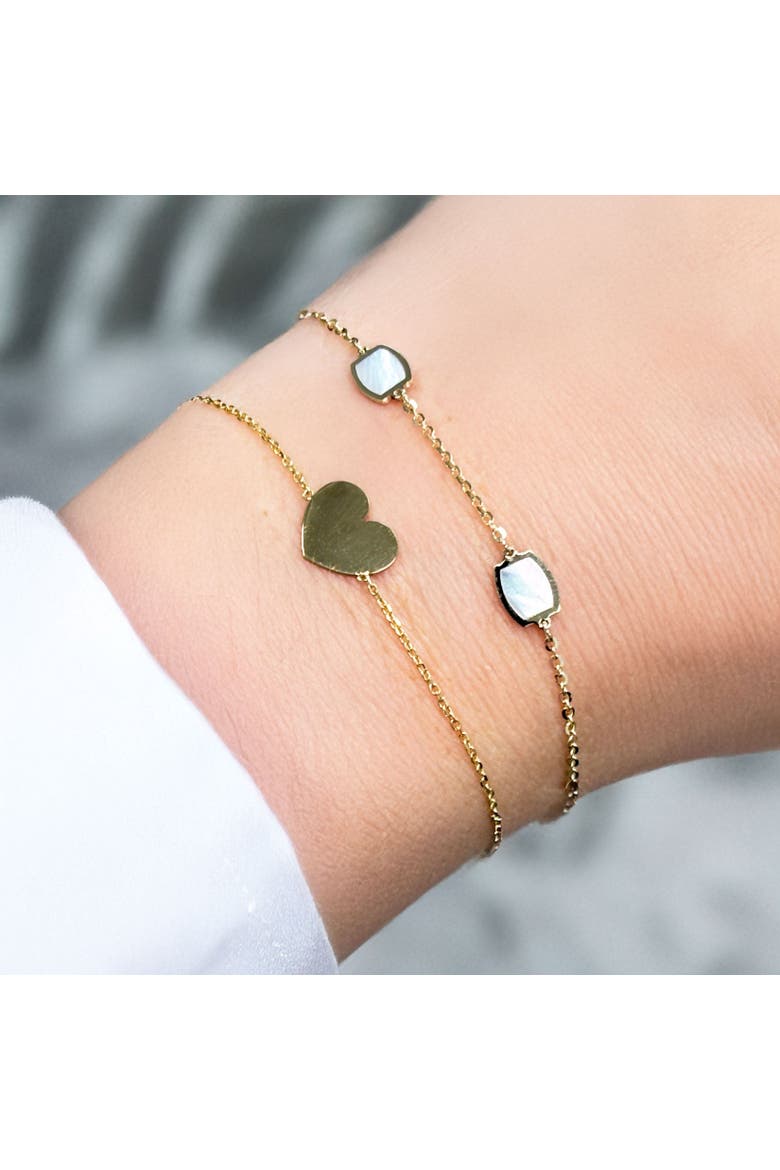 Gold Single Heart Bracelet, Alternate, color, Yellow Gold