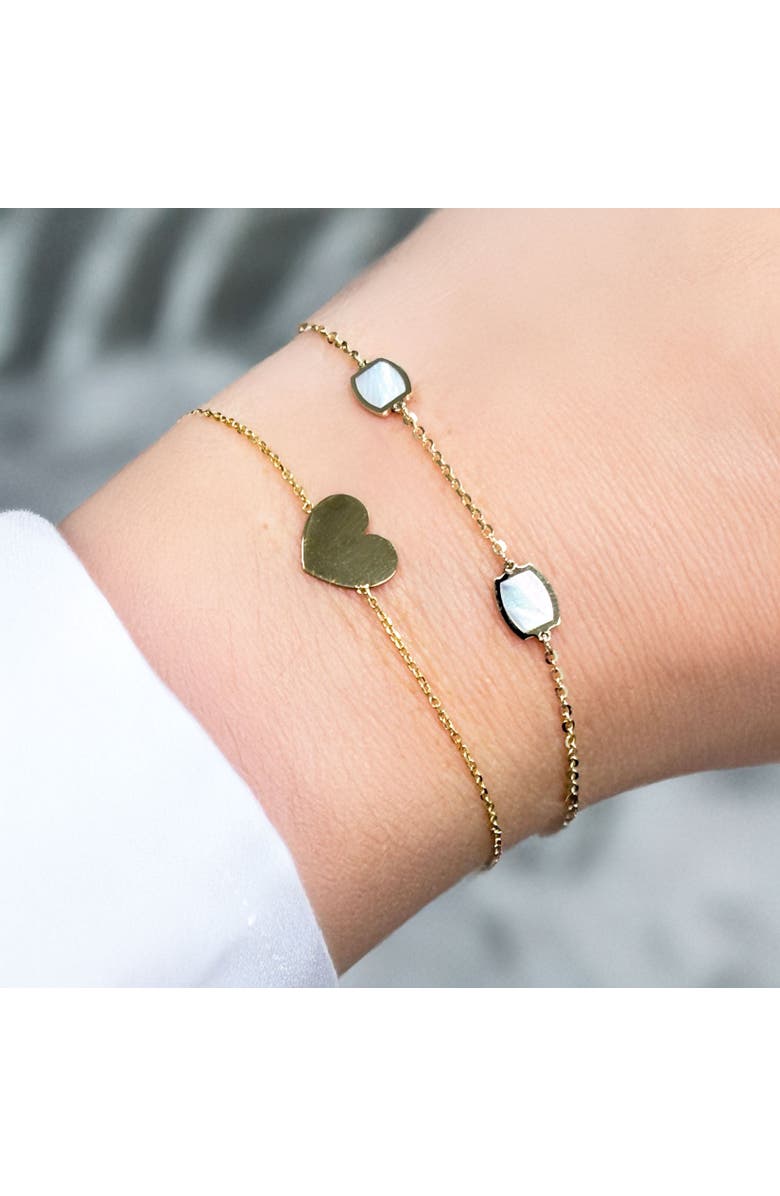 The Lovery Fine Jewelry Gold Single Heart Bracelet, Alternate, color, Yellow Gold