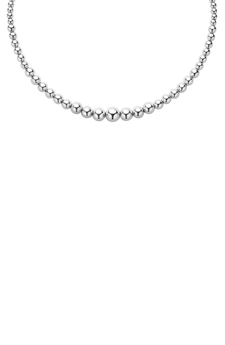 LAGOS Caviar Bubbly Graduated Bead Collar Necklace, Alternate, color, Sterling Silver