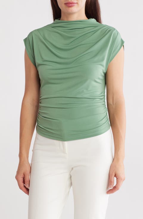 Cap Sleeve Ruched Crop Top