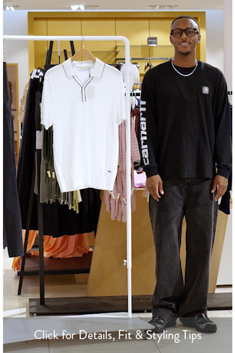 Waffle Stitch Polo Sweater video