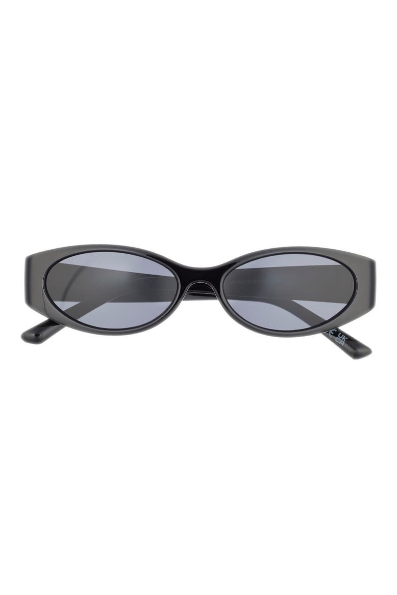 53mm Oval Sunglasses, Main, color, BLACK OPAQUE