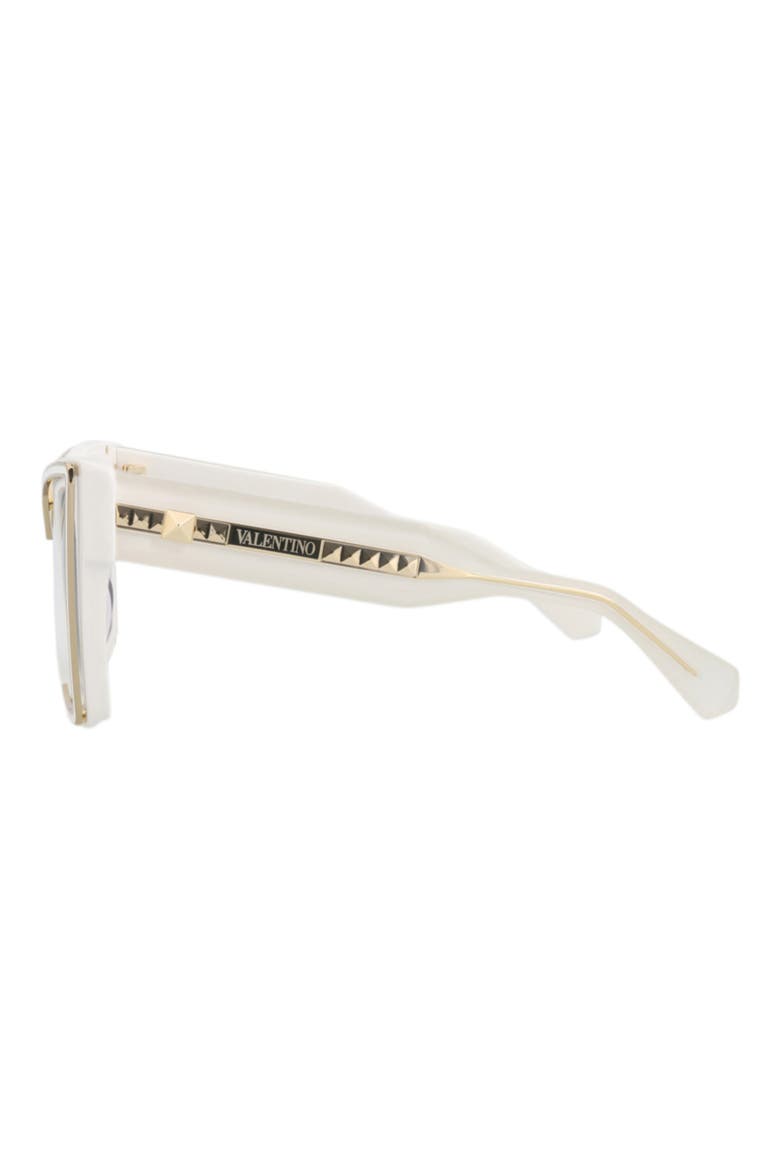 50mm Polarized Cat Eye Sunglasses, Alternate, color, WHITE WHITE GREY