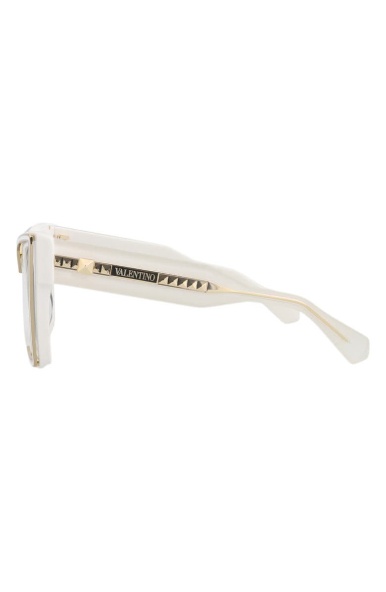 Valentino 50mm Polarized Cat Eye Sunglasses, Alternate, color, White White Grey
