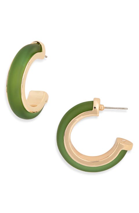 Frosted Resin Hoop Earrings