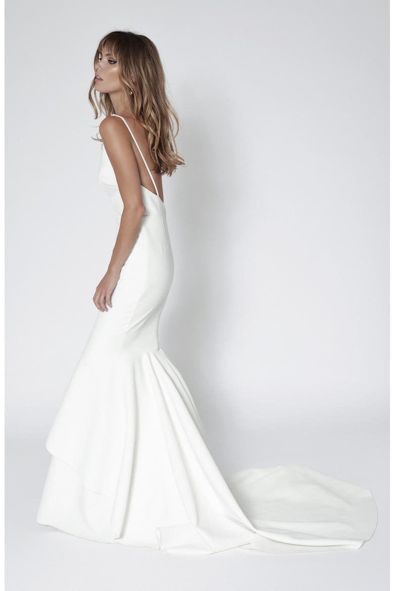 Kingston Mermaid Wedding Dress, Alternate, color, NATURAL