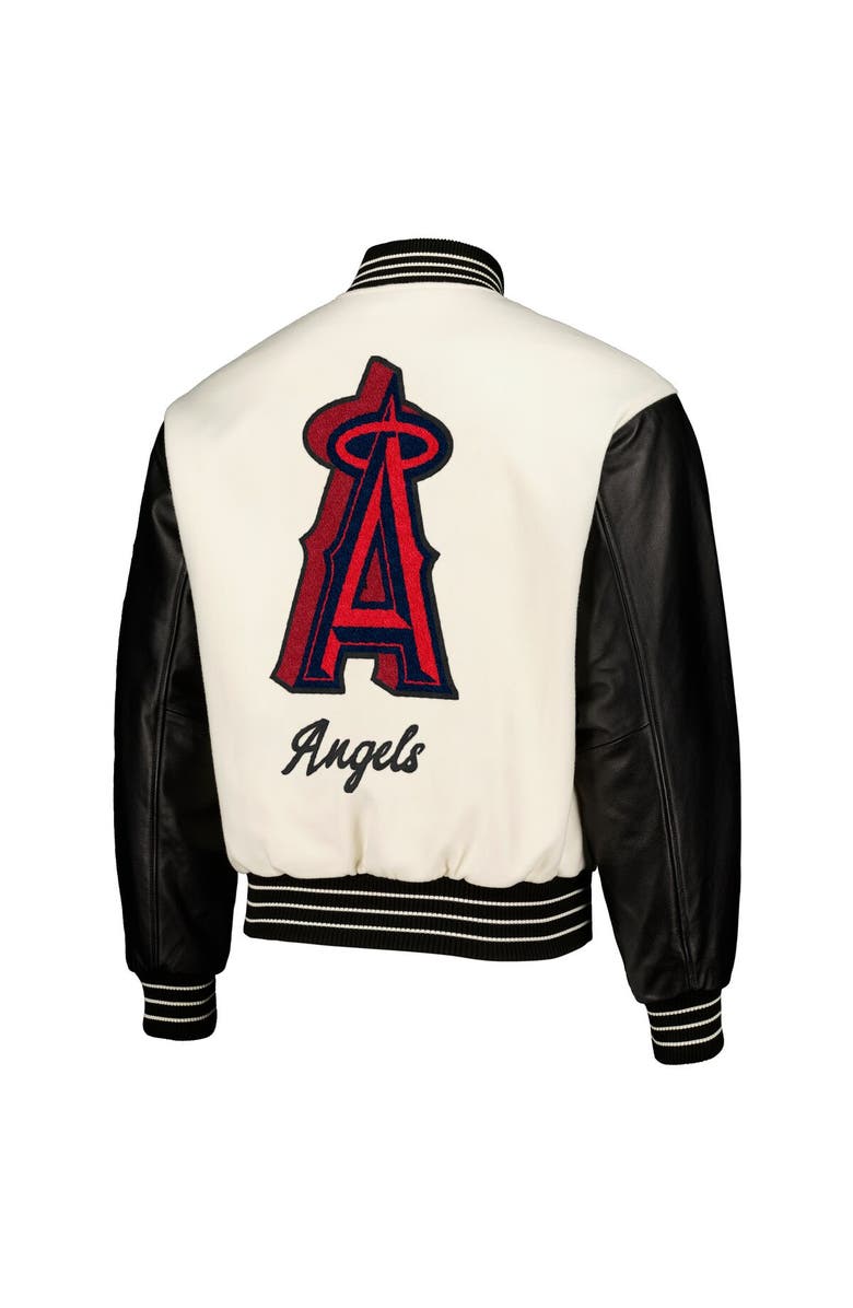 PLEASURES Men's PLEASURES White Los Angeles Angels Full-Snap Varsity Jacket, Alternate, color,