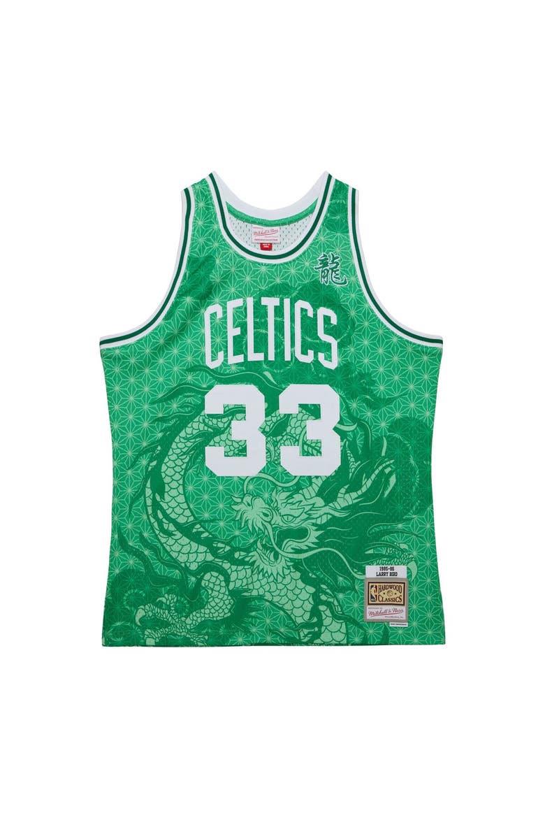 Men's Mitchell & Ness Larry Bird Kelly Green Boston Celtics 1985/86 Hardwood Classics Asian Heritage 6.0 Swingman Throwback Player Jersey, Alternate, color, Kelly Green