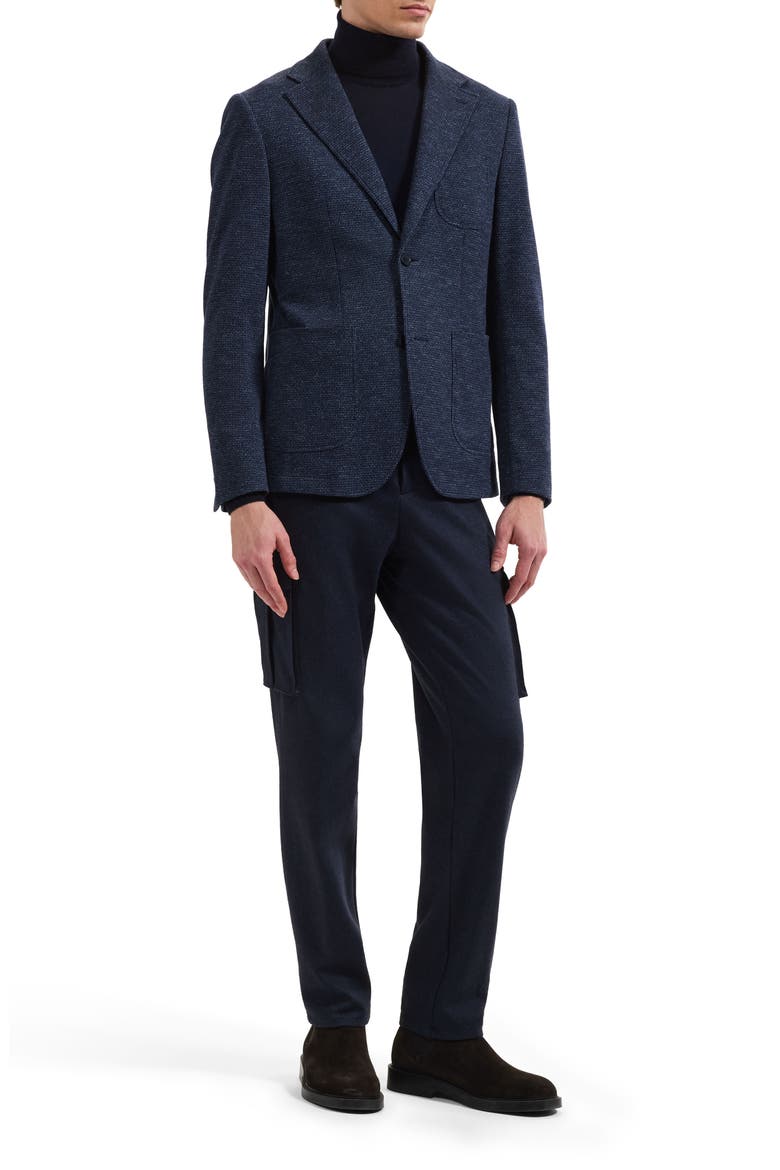 Cotton and Wool Blazer, Alternate, color, NAVY