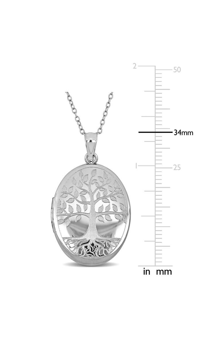 Tree Of Life Oval Locket Pendant Necklace, Alternate, color, SILVER