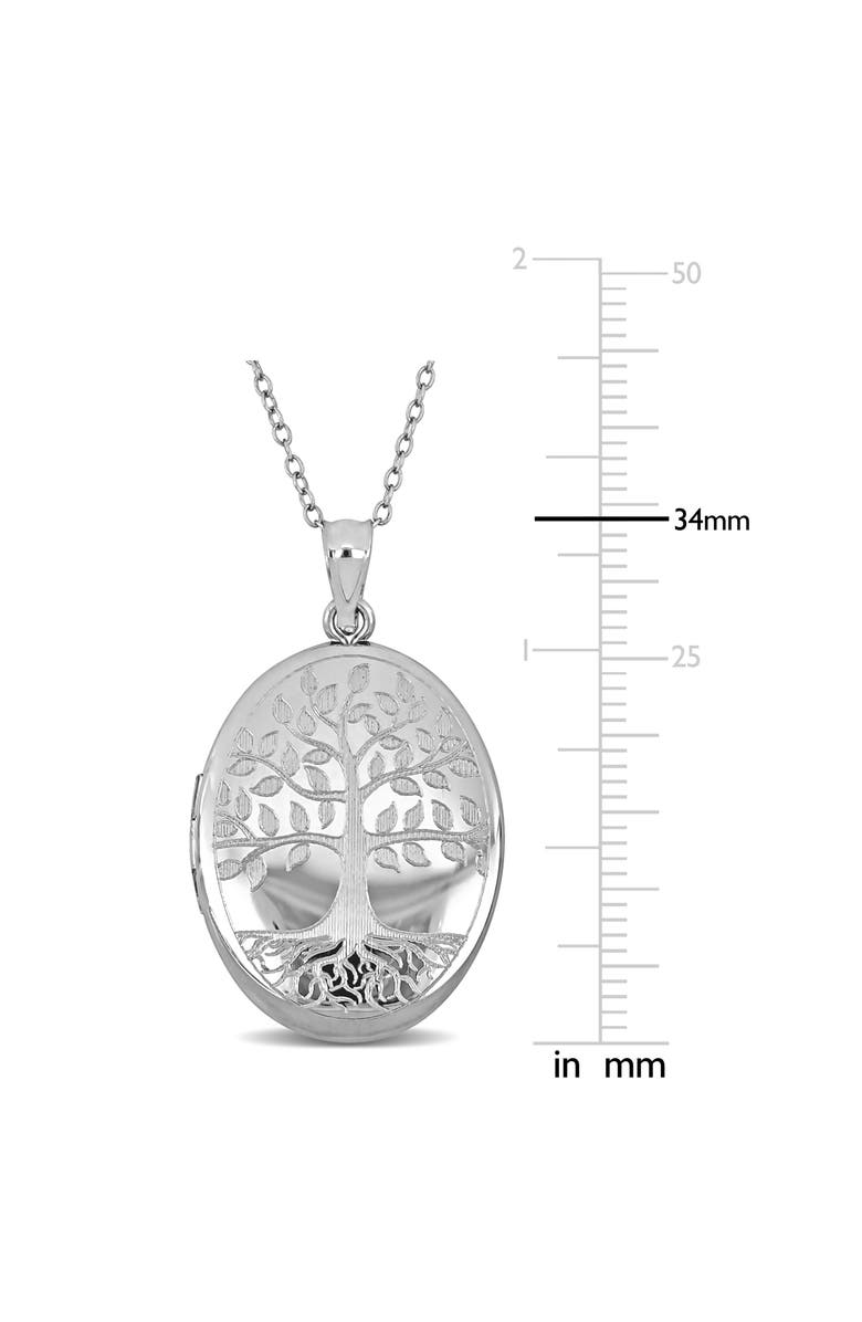 DELMAR Tree Of Life Oval Locket Pendant Necklace, Alternate, color, Silver