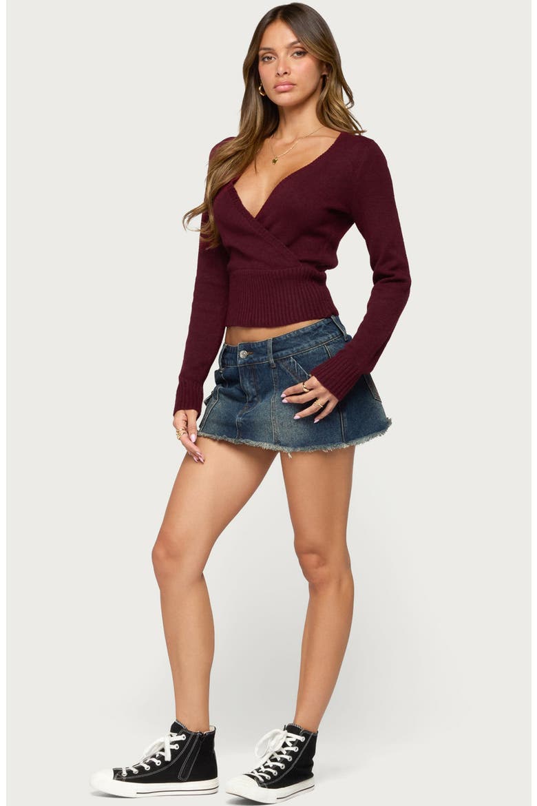 Dezi Long Sleeve Knit Top, Alternate, color, BURGUNDY