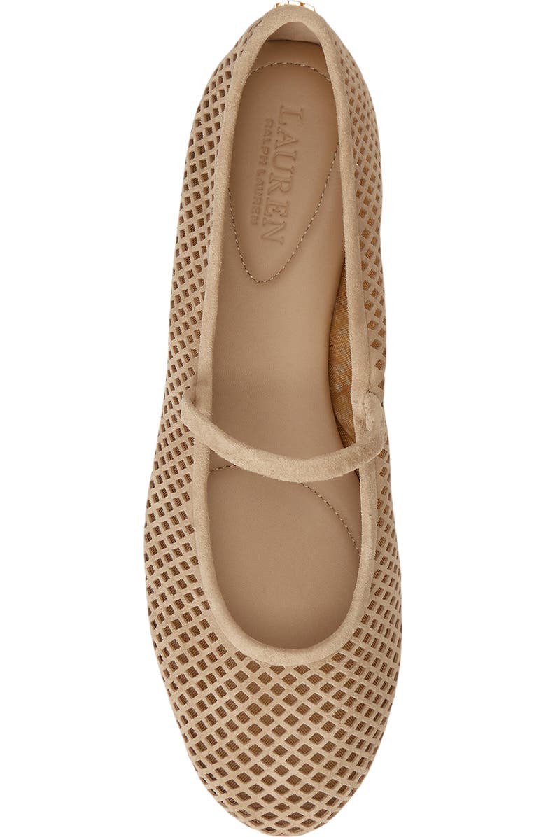 Ralph Lauren Jayna Perforated Mary Jane Flat, Alternate, color, Tan
