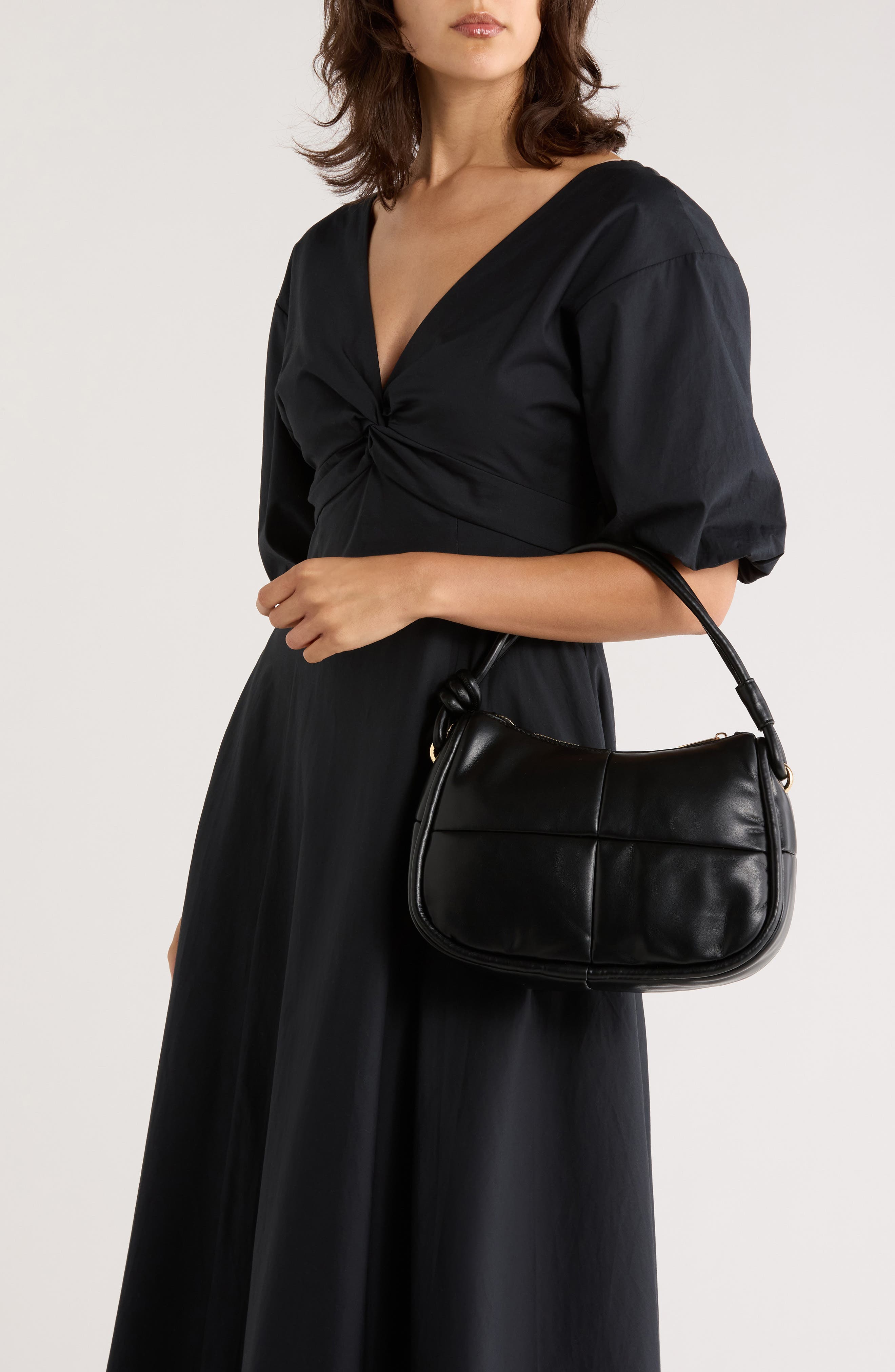 URBAN EXPRESSIONS HANDBAGS Quilted Shoulder Bag, Alternate, color, Black