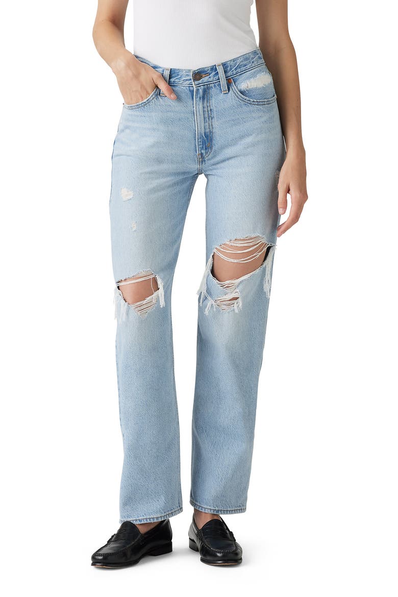Ripped Dad Jeans, Main, color, BIN DAY CLEAN HEM