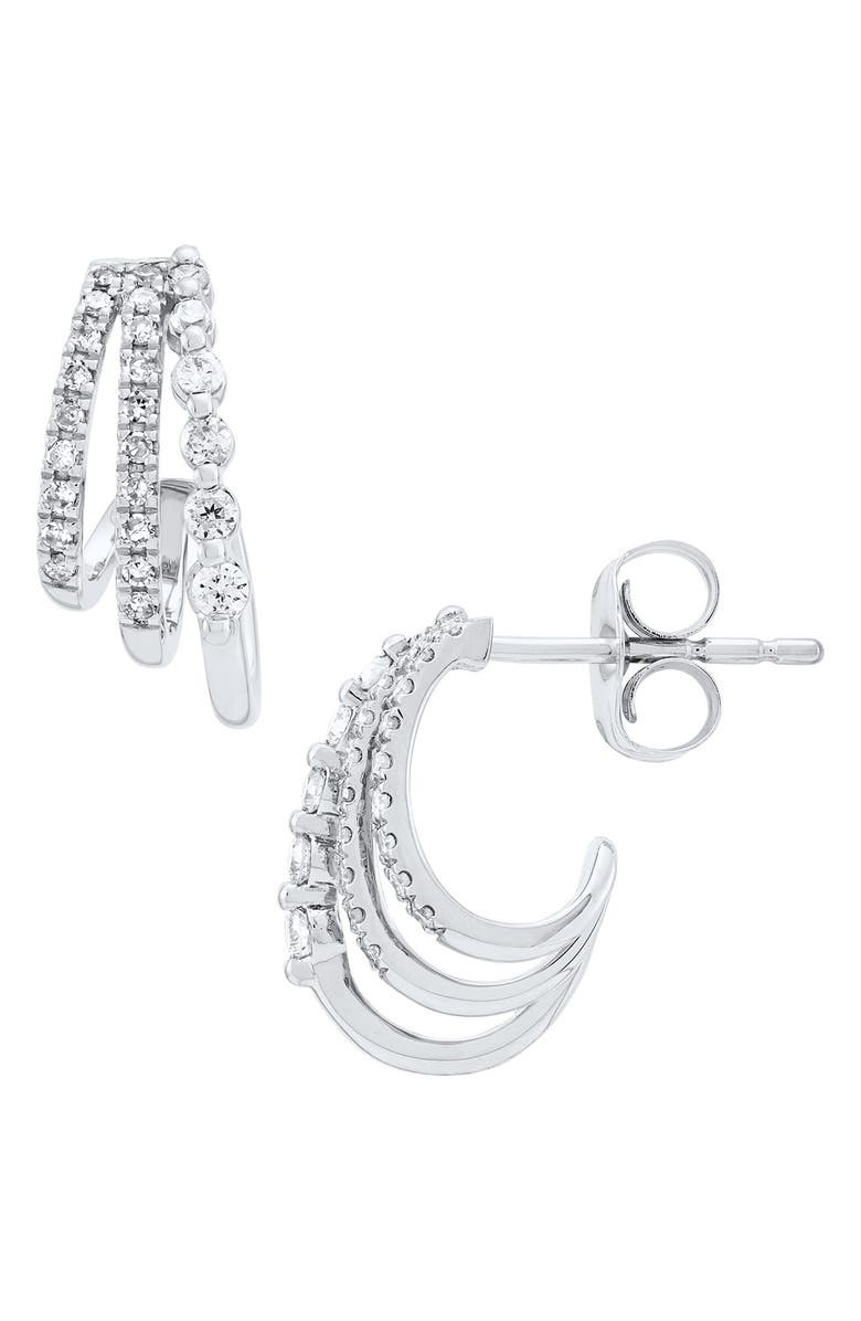 Frankie & Zoe Diamond Hoop Earrings, Alternate, color, White Gold