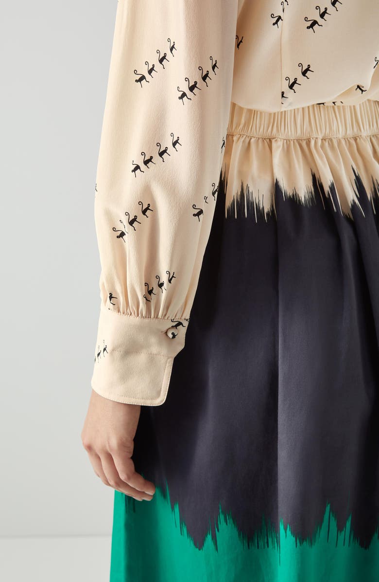 LK Bennett Dora Dip Dye Cotton Skirt, Alternate, color, 