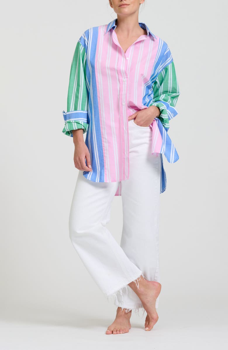 SHIRTY Print Stripe Boyfriend Shirt, Alternate, color, Stripe Combo