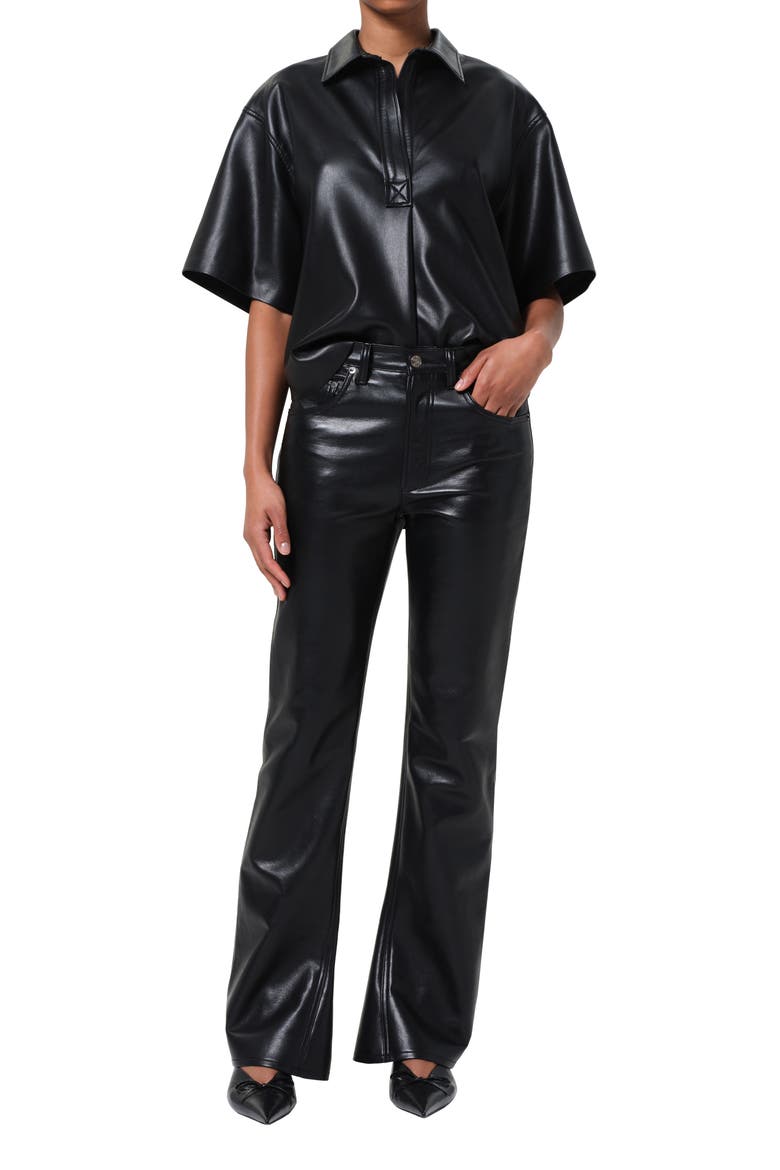 Leather Blend Kick Bootcut Pants, Alternate, color, DETOX