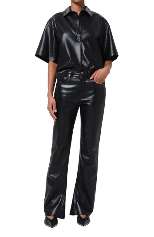 Agolde Kick Boot Recycled Leather-blend Flared Pants In Black